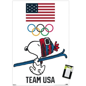 Trends International Team USA x Peanuts – Snoopy Winter Ski Jump Unframed Wall Poster Prints - 1 of 4