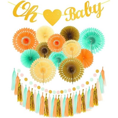 Baby Shower Decorations Girl , Oh Baby, Baby Shower Confetti, Boho