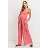 Hello Miz Women's Sleeveless Smocked Neck Maternity Jumpsuit Romper - 2 of 3