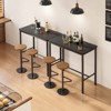GlasFlength Bar Table，Industrial Modern Bar Table with Sturdy Metal Frame, Easy Assembly, Black, 47.2"*23.6"*41.3" - 4 of 4