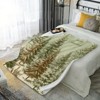 Christmas Tree Pattern Flannel Blanket Soft Warm Flannel All-Season Cozy Throw with Green Golden Pine Tree Design Christmas Gift. - 2 of 4
