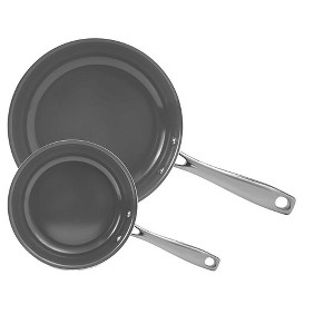 Itopfox Nonstick Ceramic Cookware Set - 8 & 10 Inch Skillets, Oven & Dishwasher Safe, PFOA & PTFE Free, Perfect for Eggs, Pancakes & Stir-Fry, Grey - 1 of 4