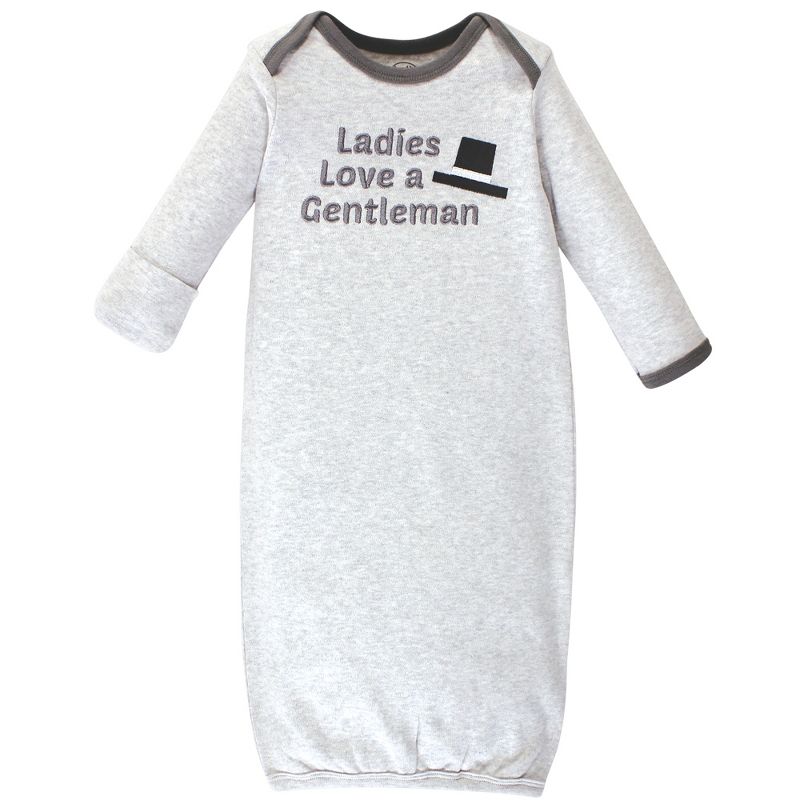 Luvable Friends Baby Boy Cotton Long-Sleeve Gowns 4pk, Ladies, 0-6 Months, 3 of 7