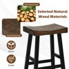 Tangkula Bar Stools Set of 4 29" Bar Height Saddle Stools Bar Dining Chairs with Rubber Wood Frame & Footrest Backless - 3 of 4