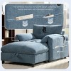 Accent Sofa Couch Modern Style with Storage Ottoman, USB Charger, Phone Holder for Living Room Apartment 58.5" - 3irtyhousy - 3 of 4