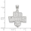 Black Bow Jewelry 10k White Gold Arkansas State Red Wolves NCAA Large Pendant - 2 of 3
