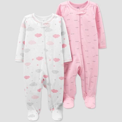 Baby Girls' 2pk Sleep N' Play - Just One You® made by carter's Pink - image 1 of 3