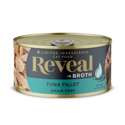 Reveal Pet Food Grain Free Limited Ingredients In a Natural Broth Premium Wet Cat Food Tuna Fillet  - 2.47oz