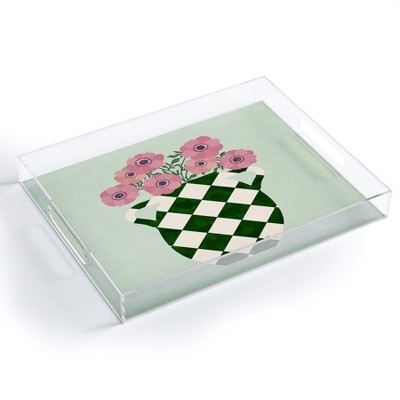 El buen limon Oranges branch and flowers Small Acrylic Tray - Deny Designs