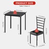 Dining Table Set for 2, 3 Piece Small Space Dining Set Square Table with 2 Upholstered Chairs - 2 of 4