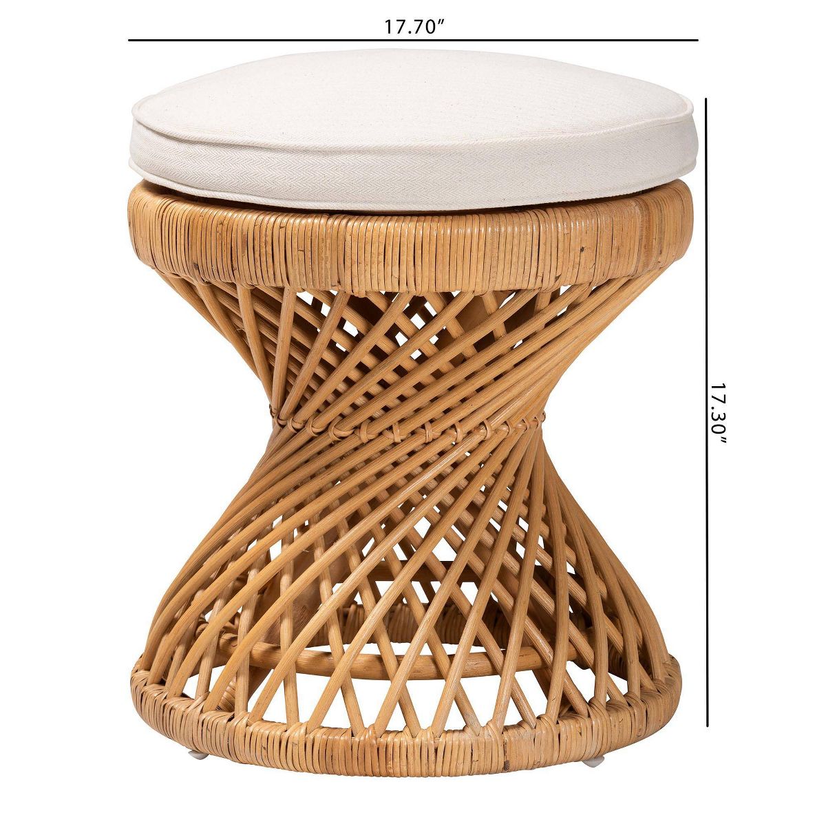 bali & pari Borneo Rattan Footstool Light Honey - thumbnail 5