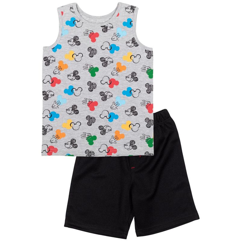 Disney Mickey Mouse 4 Piece Tank Top T-Shirt Athletic Shorts Set , 5 of 8