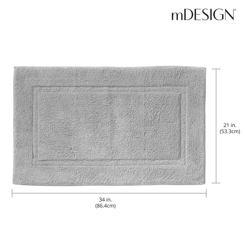 mDesign 100% Cotton Bath Mat, Hotel-Style Bathroom Floor Rug, 2 Pack, 4 of 9