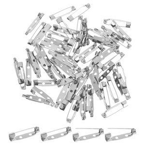 Unique Bargains Durable Multipurpose Iron Badge Brooch Pin Backs Safety Clasp 60 Pcs - 1 of 4