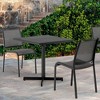 Whiteline Modern Living DT1679-GRY Grey Belle Outdoor Folding Square Dining Table Steel - 2 of 4