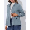 INSPIRE CHIC Women's Drawstring Waist Flap Pockets Lightweight Utility Jacket - 2 of 4