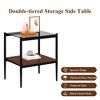 LOVMOR 2-Tier Tempered Glass End Table Set of 2, Rectangle Coffee Tabletop with MDF Layer, Modern Side Table for Living Room - 4 of 4