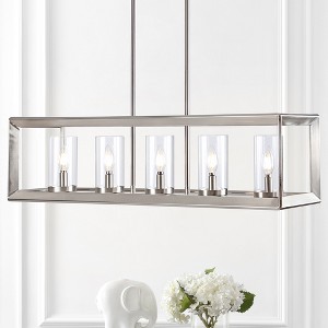 JONATHAN Y Anna Linear 5-light Metal/Glass LED Pendant - 1 of 4