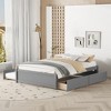 ELJGET Full Bed with Twin Size Trundle and Two Drawers - 3 of 4