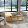 LAOTIES Wooden Turtle Habitat,Indoor Outdoor Tortoise House,35'' Large Reptile Enclosure with Hide Area,Mesh Roof And Viewing Windows - 2 of 4