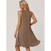 cheibear Women's Sleeveless Round Neck Tank Dress Sleepwear with Pockets - 3 of 4