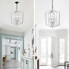 VYNXARIA 4 - Light Matte Black and Silver Vintage Cage Ceiling Lights, Adjustable Farmhouse Pendant Chandelier - 4 of 4