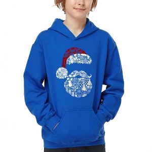 LA Pop Art Santa Pics - Boy's Word Art Hooded Sweatshirt - 1 of 4