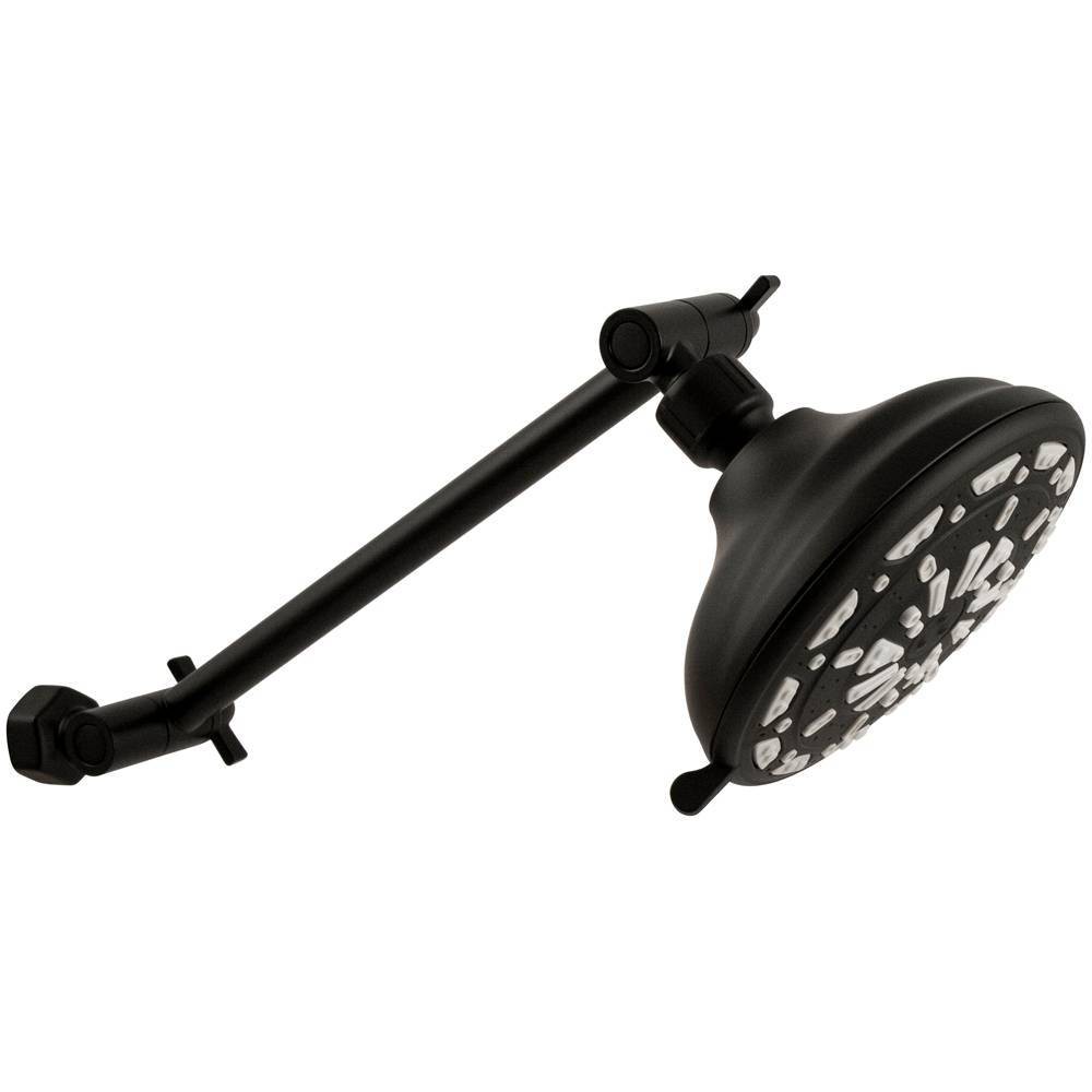 Photos - Shower System Adjustable Arm Shower Showerhead Matte Black - Waxman