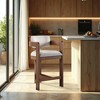Meridian Furniture,Sacha Linen Textured Fabric Stool - 2 of 4