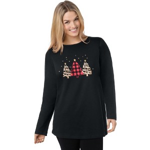 Woman Within Holiday Graphic Tee - 1 of 4