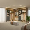 MAYEERTY Gray 96x16x75" High-Capacity Wardrobe Rack - 3 Drawers, Shelves, Expandable Rods, Stylish & Durable - 2 of 4