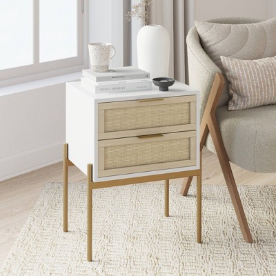 White and gold 2024 nightstand target