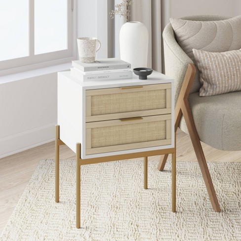 White and cheap gold nightstand target