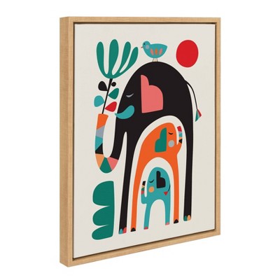 Colorful Abstract Elephant Canvas Print for Kids Nursery