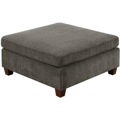 1pc OTTOMAN ONLY Grey Chenille Fabric Cocktail OTTOMAN Cushion Seat Living Room Furniture