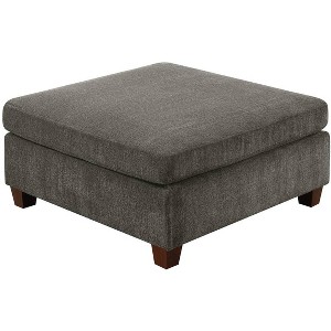 1pc OTTOMAN ONLY Grey Chenille Fabric Cocktail OTTOMAN Cushion Seat Living Room Furniture - 1 of 1