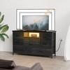Jojoka 8-Drawer Dresser, Fabric Storage Tower for Bedroom, TV Console Table with Adjustable LED Lights, Adjustable Feet, for Living Room - 4 of 4