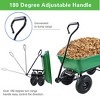 FURNIinspire Wheelbarrows And Lawn Carts Dump Carts With Steel Frame, Yard Utility Dump Wagon Lawn Cart For Soil, Firewood, Green, 43“*20"*39" - 4 of 4