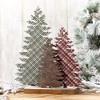 19.5"H Sullivans Christmas Rustic Plaid Tabletop Trees Brown Indoor Christmas Decor - 3 of 3