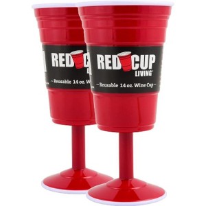 Red Cup Living 14oz Reusable Wine Glasses with Stem – Durable Heavy-Duty Drinkware for Parties, Travel, Celebrations, and Everyday Use - 1 of 4