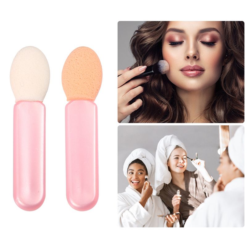 Unique Bargains Dual Sides EyeShadow Makeup Applicators Short Sponge Brushes Pink White 50 Pcs, 5 of 7