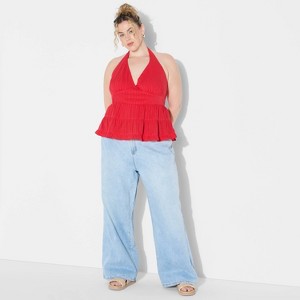 Women's Tiered Halter Babydoll Top - Wild Fable™ - 1 of 3