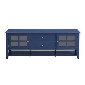 ChicFurnit TV Stands and Consoles Entertainment Center with Storage Cabinets TV Stand Media Console for Living Room, Blue, 59.1"*15.7"*21.7" - 1 of 4