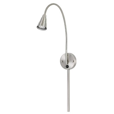 30" LED Wall Mount Gooseneck Lamp Brushed Steel - Cal Lighting