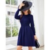 Women Long Sleeve Knitted Crewneck High Waist A-Line Cute Mini Sweater Dress - 2 of 4