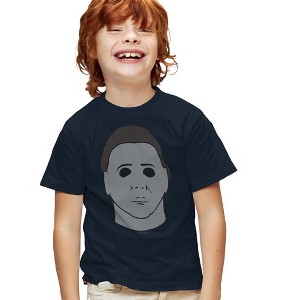 Halloween Ii Michael Myers Mask Kids T Shirt For Youth, Navy - 1 of 4