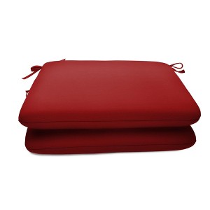 Casual Cushion Solid Sunbrella Fabric 2-Piece Indoor/Outdoor Seat Pad Cushion, 20"W x 18"L - 1 of 4