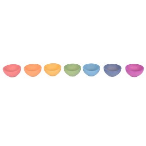 TickiT® Rainbow Wooden Bowls - Set of 7 Colors - For Ages 10m+ - Loose Parts Wooden Toy for Babies and Toddlers - 1 of 4
