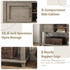 Entryway Table with Sliding Barn Doors & Drawers, Console Table Rustic Sofa Table - 4 of 4