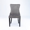 CAVINAS Velvet Upholstered High Back Dining Chairs with Nailhead Trim and Solid Wood Legs, Set of 2 - 2 of 4